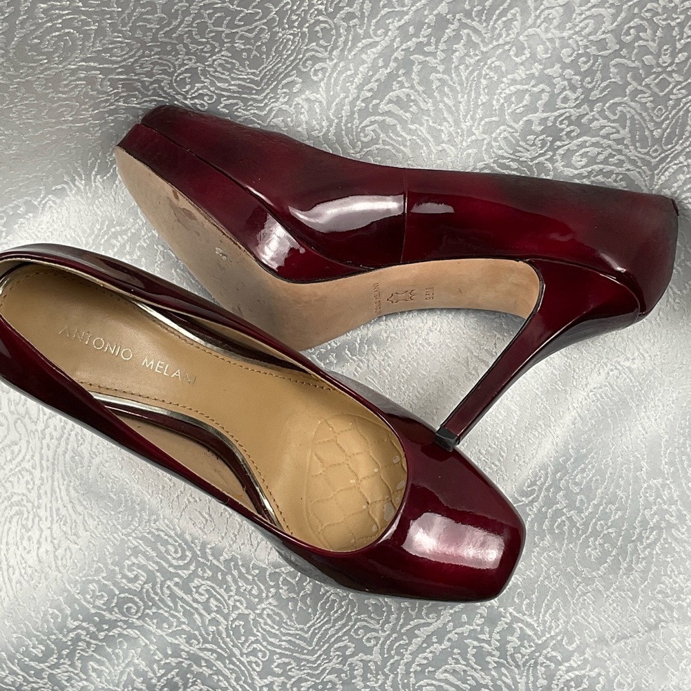 ANTONIO MELANI Women’s Sz9.5 Deep Red Heels - Picture 7 of 8